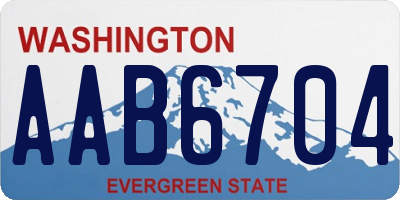WA license plate AAB6704