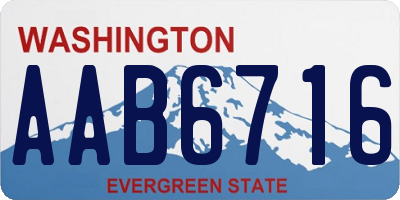 WA license plate AAB6716