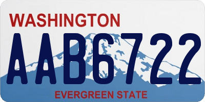 WA license plate AAB6722