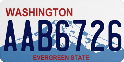 WA license plate AAB6726