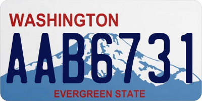 WA license plate AAB6731