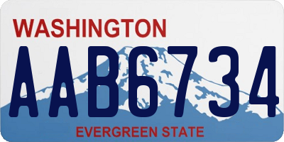 WA license plate AAB6734