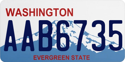 WA license plate AAB6735