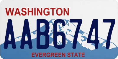 WA license plate AAB6747
