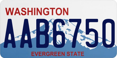 WA license plate AAB6750