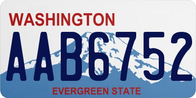 WA license plate AAB6752