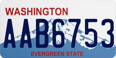 WA license plate AAB6753