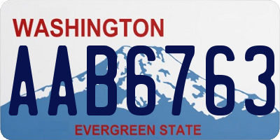 WA license plate AAB6763