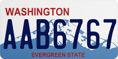 WA license plate AAB6767