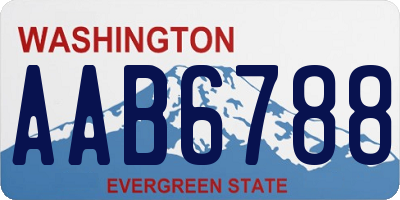WA license plate AAB6788
