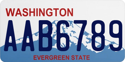 WA license plate AAB6789