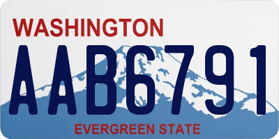 WA license plate AAB6791