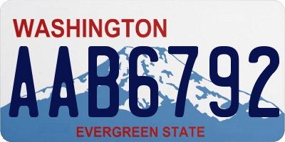 WA license plate AAB6792