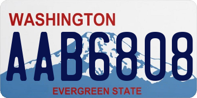 WA license plate AAB6808