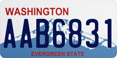 WA license plate AAB6831