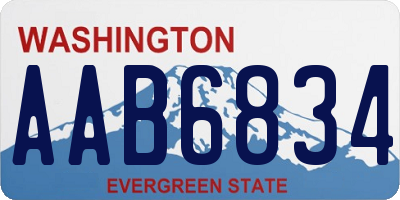 WA license plate AAB6834