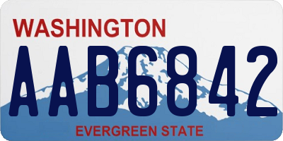 WA license plate AAB6842