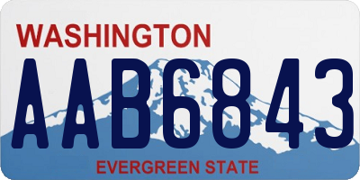 WA license plate AAB6843