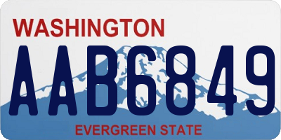 WA license plate AAB6849