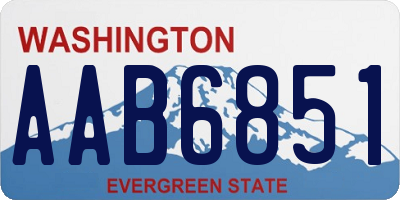 WA license plate AAB6851