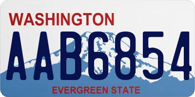 WA license plate AAB6854
