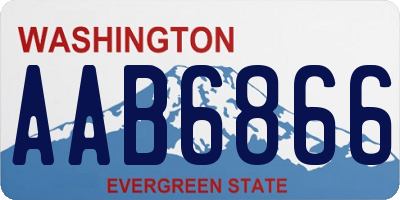WA license plate AAB6866