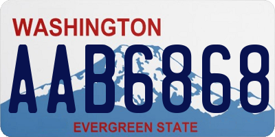 WA license plate AAB6868