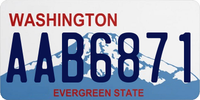 WA license plate AAB6871