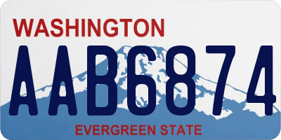 WA license plate AAB6874