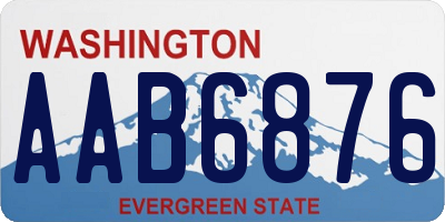 WA license plate AAB6876