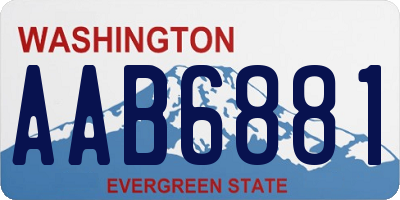 WA license plate AAB6881