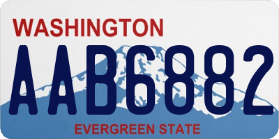 WA license plate AAB6882
