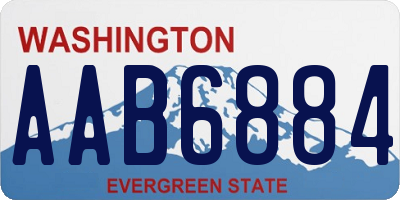 WA license plate AAB6884