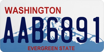 WA license plate AAB6891