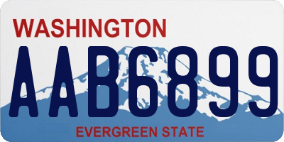 WA license plate AAB6899