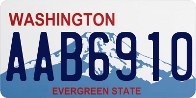 WA license plate AAB6910