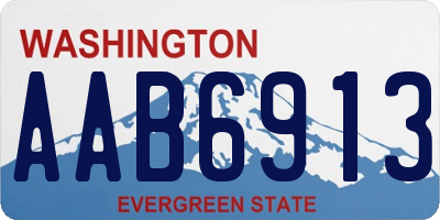 WA license plate AAB6913