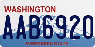 WA license plate AAB6920