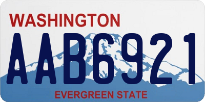 WA license plate AAB6921