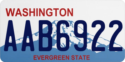 WA license plate AAB6922