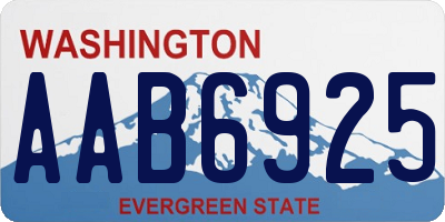 WA license plate AAB6925