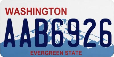 WA license plate AAB6926