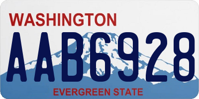 WA license plate AAB6928