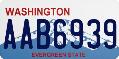 WA license plate AAB6939