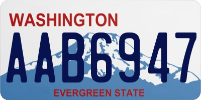 WA license plate AAB6947
