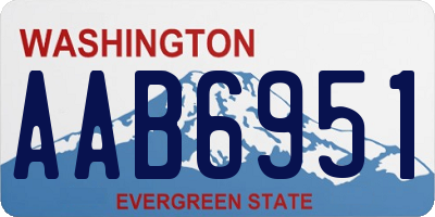 WA license plate AAB6951