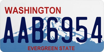 WA license plate AAB6954