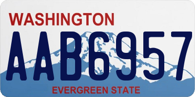 WA license plate AAB6957