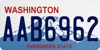 WA license plate AAB6962