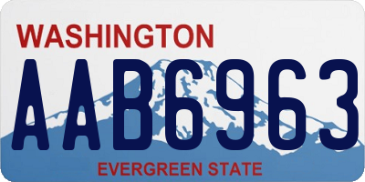 WA license plate AAB6963
